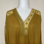 Free People  Lola Lace Trim V-neck Long Sleeve Oversized Tee Size XS Photo 4