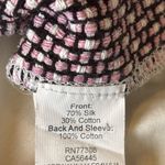 J.Crew  Tweed Front Tee Shirt Womens XS Cotton Silk Short Sleeve Ivory Pink Black Photo 4