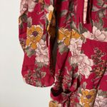 Reformation  Red Floral‎ Print Long Sleeve Mini Dress Women's Size 2 Photo 2