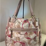 Coach Poppy Glam Tote Pink Stamped C Print Signature Canvas 23377 Photo 0