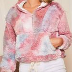 Peach Love California Tie Dye Sherpa Fleece Pullover Medium Photo 0