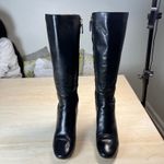 Tory Burch  gigi boots Black Leather Suede Knee High Boots Gold Logo Heel Size 9M Photo 8