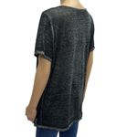 Flirtitude Black Gray Criss Cross V Neck Lightweight Semi Sheer Tee Womens XL Photo 6