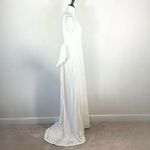 Rebecca Vallance Davina Dress Bridal Sequin Plunge Neck Bow Back Ivory Size 8 White Photo 8