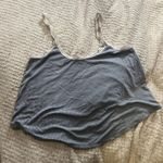 Victoria's Secret Victoria’s Secret Small Paisley Blue Ribbed Lace Cropped Pajama Tank Top Photo 1