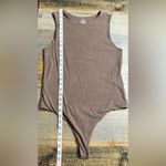 Nuuds Women's heathered crewneck tank Bodysuit Brown Size L Photo 4