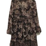 Knox Rose  Womens Multicolor Floral Print V Neck Flutter Hem Shift Dress Photo 1