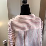 Torrid Long Sleeve Button Down Stripe White Red Coastal Casual Beach Lounge 2X Photo 3