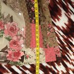90s Vintage Whimsy Fairy Cottagecore Patchwork Floral Button Shirt Top Blouse Tie Back Fitted Pink Brown #Whimsi #OfficeSiren #whimsical Size 6P Photo 3