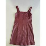 The Drop Women's XS Red Faux Leather Square Neck Mini Dress Party Photo 2