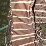 Tori Praver RARE Brown & Cream High Waisted Bikini Bottoms Photo 2