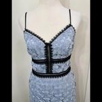Jill Jill Stuart Blue Lace Crochet Elle Sleeveless Cocktail Midi Tea Dress Sz 4 Photo 3