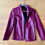 Italian Burgundy Leather Jacket Purple Photo 0