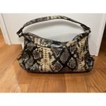 Dana Buchman Hobo Bag Womens Large Brown Snake Print Faux Leather Shoulder Zip Photo 2