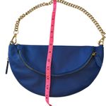 Chico's Royal Blue Half Moon Bag Gold Chain Strap Trendy Shoulder Bag Purse Photo 2