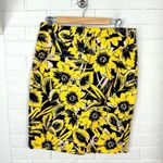 J.Crew Yellow Floral Patterned The Pencil Skirt Size 6 Photo 0