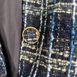 Bonworth Colorful Blue Metallic Thread Tweed Button Front Lined Blazer Size XS/M Photo 5