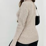vtg y2k heathered oatmeal fitted turtleneck sweater top size xl Photo 6