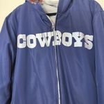 NFL‎ Branded Dallas Cowboys Ladies Reversible Hooded Navy/Gray Jacket Coat Sz 2X Blue Photo 3