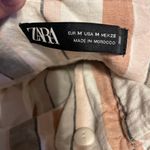 ZARA High Waist Linen Blend Striped Shorts M Vacation Travel Preppy Beach Photo 5