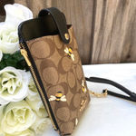 Coach Phone Crossbody In Signature Canvas With Bee Print c8672 Photo 4