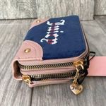 Juicy Couture  Regal Blue & Pink Velour Zip Wallet with Embroidered Logo Photo 2