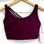 We Wander Flex‎ Stretch June Strappy Scoop Neck Sport Bra Dark Purple Medium Photo 1