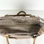 Myra Bag Leather Canvas Fur Shoulder Crossbody Bag Western Boho Aztec Large Gray Photo 4