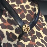 Tory Burch  Black and Gold Leopard Print Sandals, Size 9 Photo 3