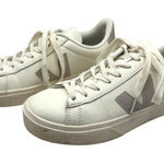 VEJA ‎ Shoes Women 6 White Gray Leather Lace Up Campo Sneakers Fashion Outdoor Photo 0