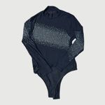 NWOT Elegant‎ Black Sheer Rhinestone Bodysuit XL Photo 4