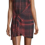 Alexander McQueen  Red Plaid Mini Dress Asymmetrical Tie Drape Size 2 US/38 IT Photo 0