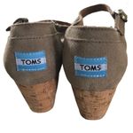 Toms Cork Wedge Suede Sandal Sz. W9 Taupe Ankle Strap Summer Casual Preppy Photo 3