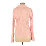 Apt. 9  Shirt M Button Down Semi-Sheer Crinkle Burnout Pastel Pink Office Wet Look Photo 2