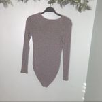 Splendid Sylvia Lace Up Ribbed Bodysuit Gray L Photo 1