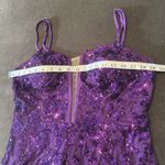 Women’s Purple Mermaid Fit Prom Formal Dress Sparkly Sequins Leg Slit Size 14 Photo 9