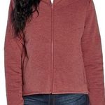 Three Dots [] Red Quilted Knit Fleece Mock Neck Full Zip Jacket Size Medium M Photo 0