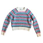 ZARA Multicolor Rainbow Stripe Knit Sweater Soft Cozy Oversized Crew Neck Size S Photo 4