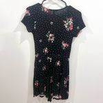 Forever 21 Black floral polka dot wrap dress romper size small Photo 2