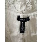 AQUA  White Mini Dress Crochet Lace Trim Puff‎ Sleeve V Neck XS Photo 8