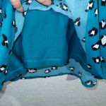 ZARA Trafaluc Teal Blue Leopard Print Colorblock Sweater Dress Size Large Photo 6