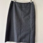 Prada Made In Italy Wool Skirt Front Slit Side Zip Gray Career Size 44 Waist 30 Photo 0