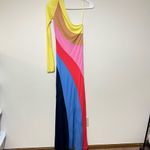 STAUD Serena One Shoulder Multi Color Long Dress Medium Photo 8