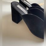 Steve Madden Chance  black suede block heel slides sandals Photo 2