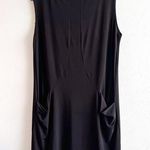 Clara Sun Woo Dress Black Sleeveless Slinky Knit Shift Sz S EUC Travel Friendly Photo 0