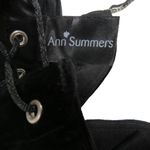 90s Vintage Ann Summers Black Velvet Rhinestone Strap Lace Up Corset Bustier 34C Size M Photo 5