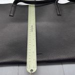 Vince Camuto Tote Black Faux Leather Shoulder Bag Gray Striped Photo 3