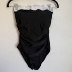 J.Crew NWT  Scalloped One Piece Swimsuit Black White Colorblock Sz XS CI109 Photo 4