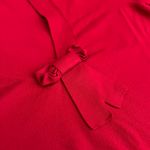 Draper James  Women’s Red Bow Knit Pleated Knee Length Dress Size Medium Photo 8