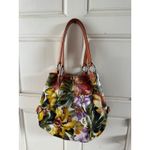 Maurizio Taiuti Tropcial Floral Italian Soft Genuine Leather Hobo Bag Photo 2